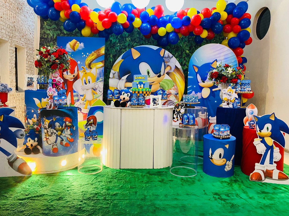 Decoração festa Sonic